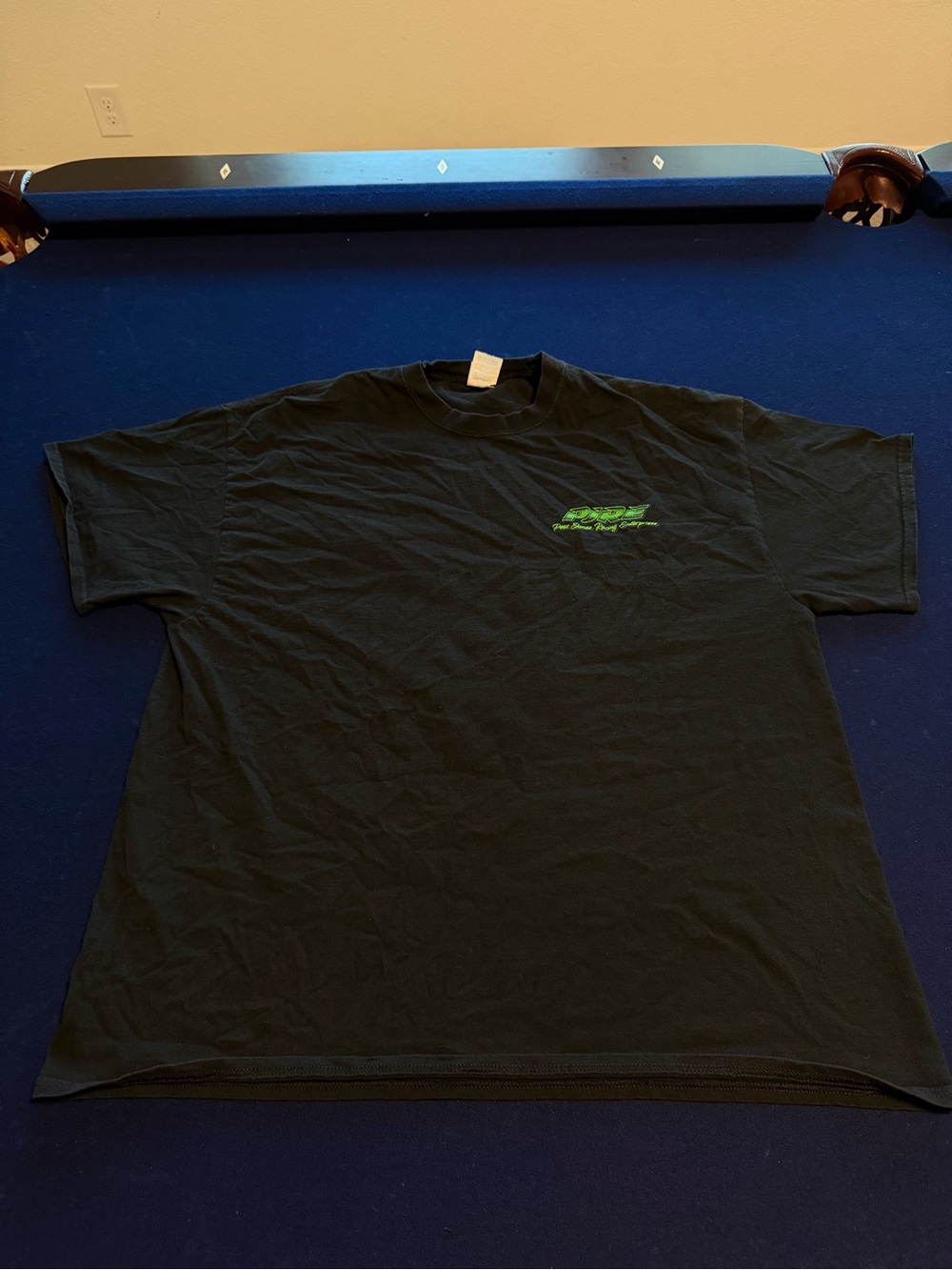 Black Men’s Short-Sleeve Graphic Tee with Green Accent